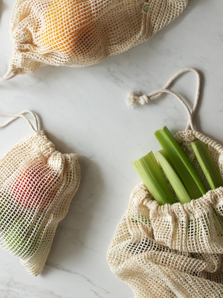 3-Pack Organic Cotton Produce Bags | Eorth
